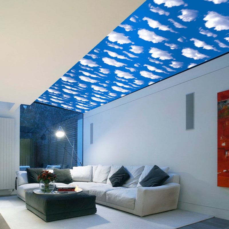GLOW4U ورق لاصق ذاتي GLOW4U بنمط سحاب السماء الزرقاء 17.7x117 بوصة - Image 3